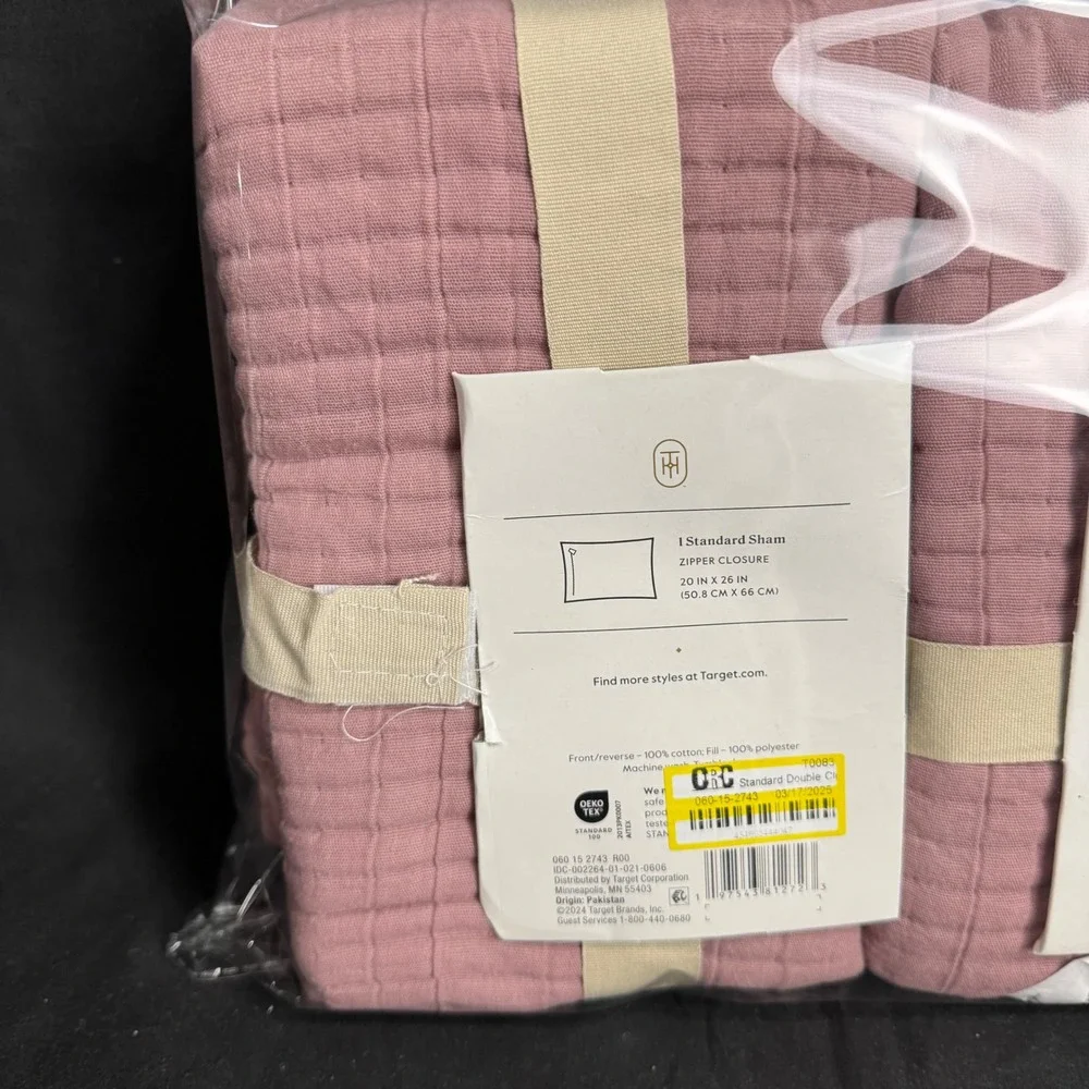 Double Cloth Quilt Sham Mauve - Threshold™: